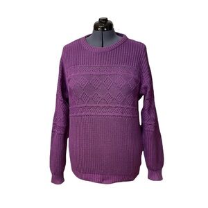 TONY LAMBERT Women's Pullover Cotton Sweater Size‎ Medium *Made in USA* Purple